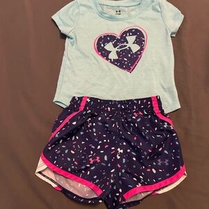 Infant girls under armour shirt and shorts set.